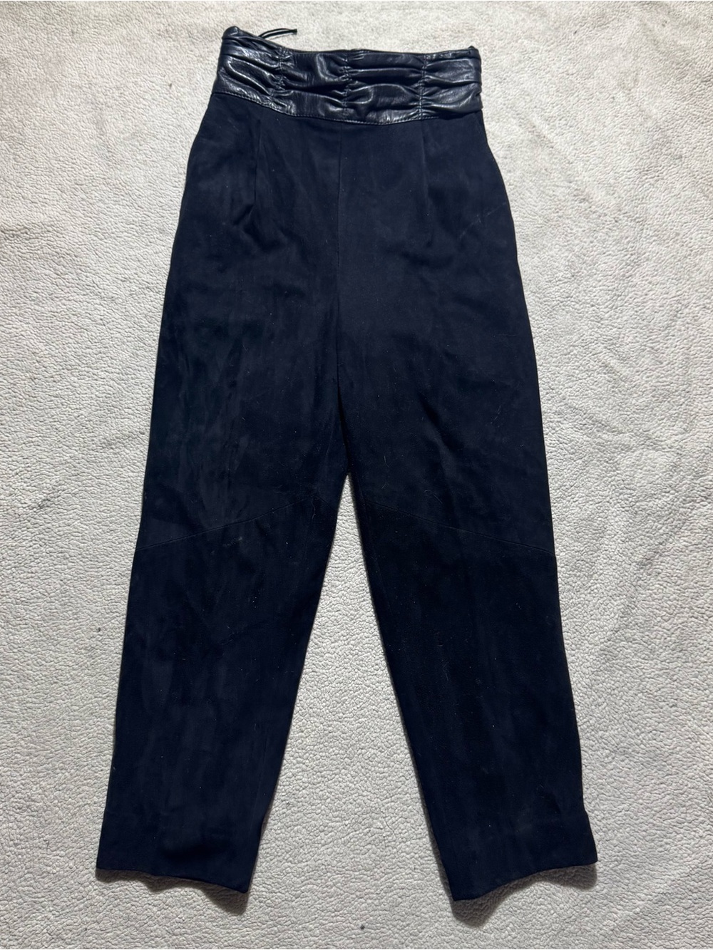 Vakko Pants Womens 6 Vintage High Waist Suede Leather Vintage Back Zip 26x25